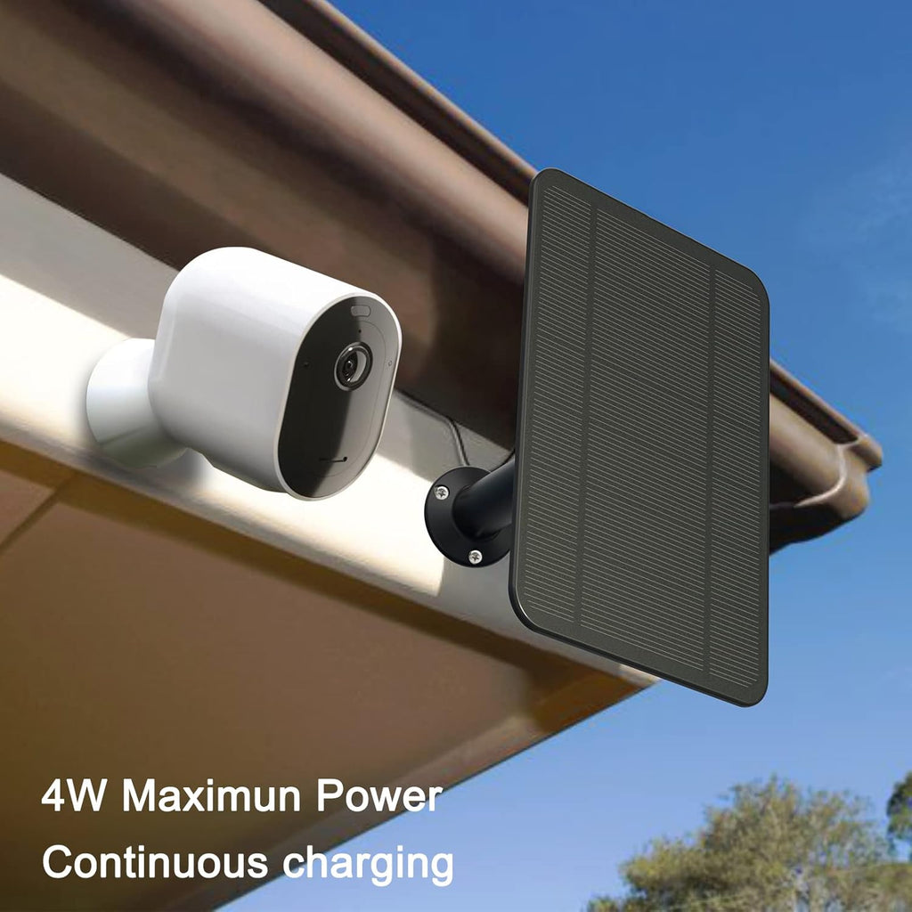 4W 6V Solar Panel with Wall Mount and 13.1ft Power Cable, Black, 2-Pack K860
