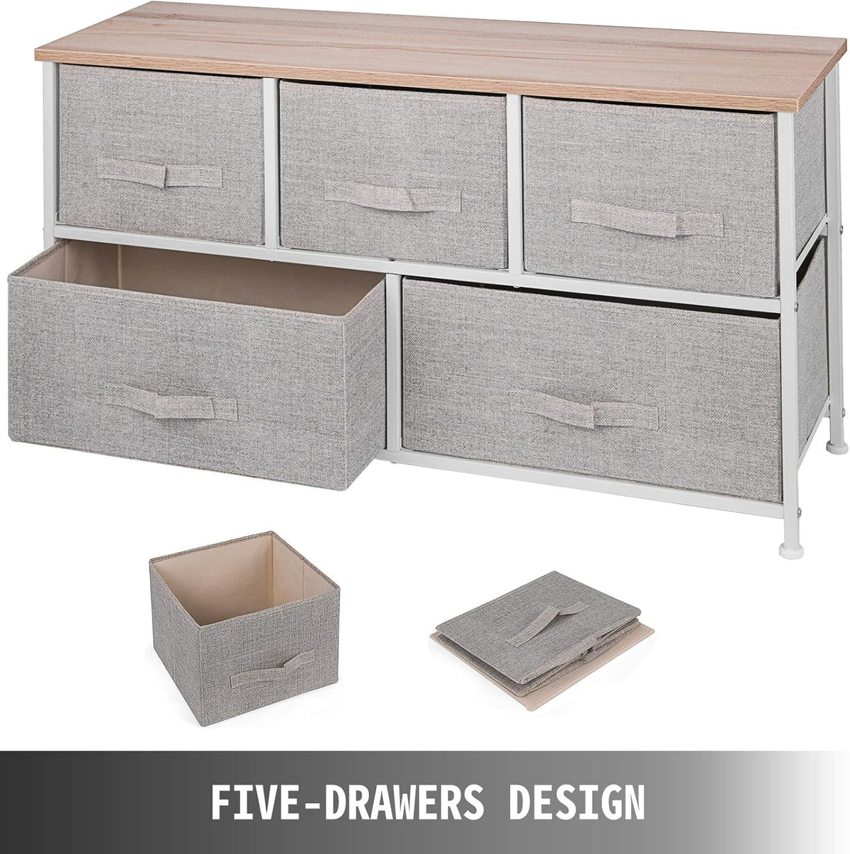5 Drawer Storage Tower Dresser Chest Cabinet Z2741