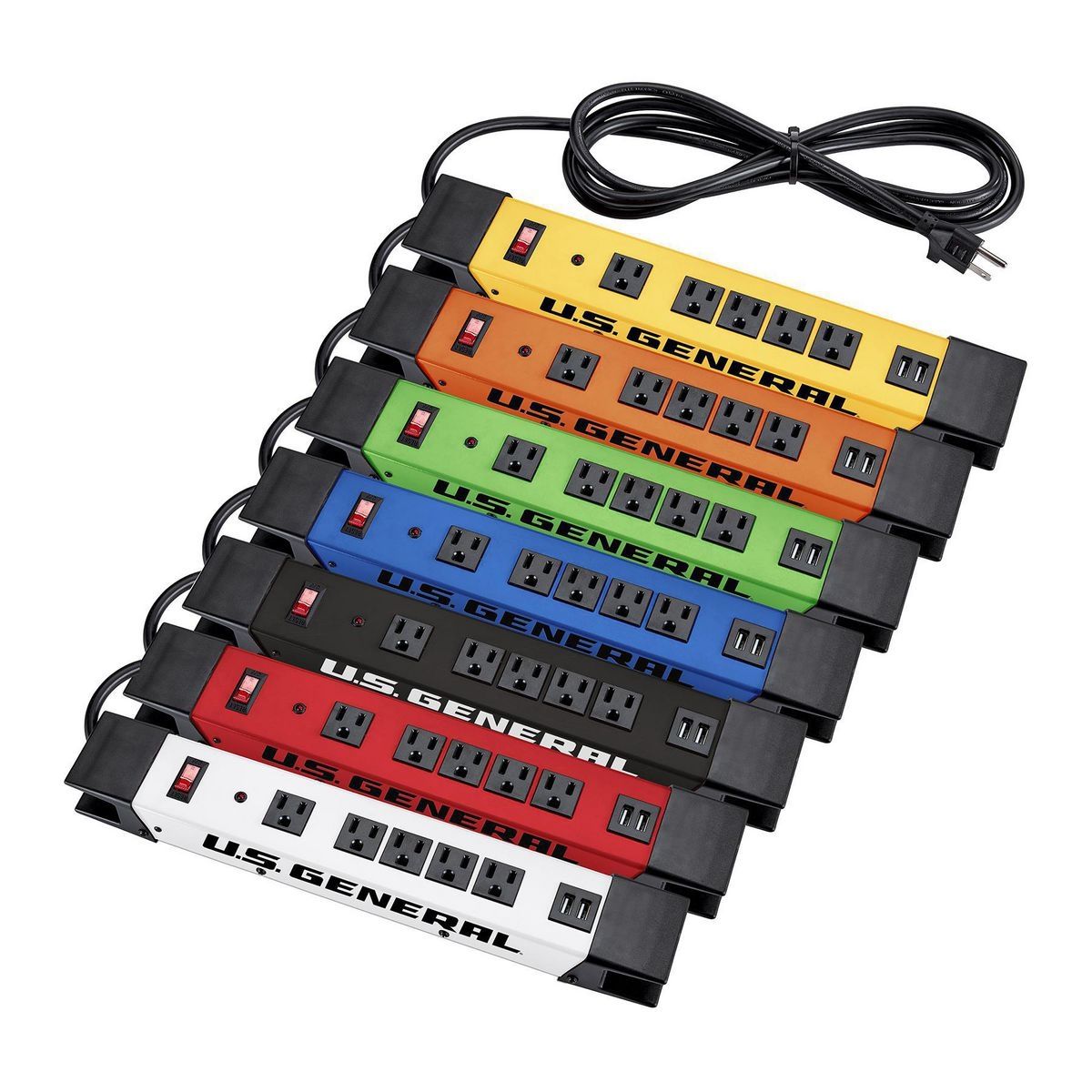 5-Outlet Magnetic Power Strip with 2 USB Ports Z66512