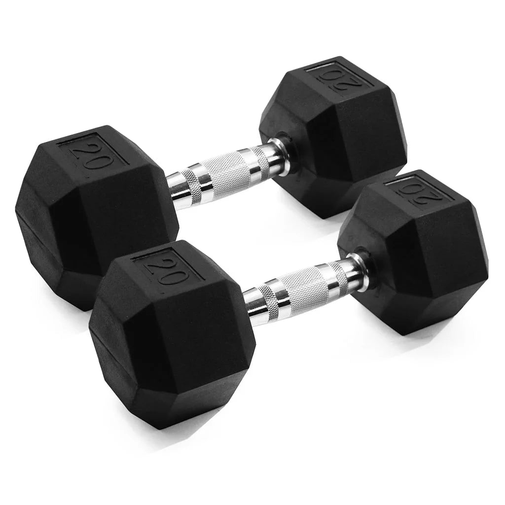 25lb Rubber Hex Dumbbell Pair T59427