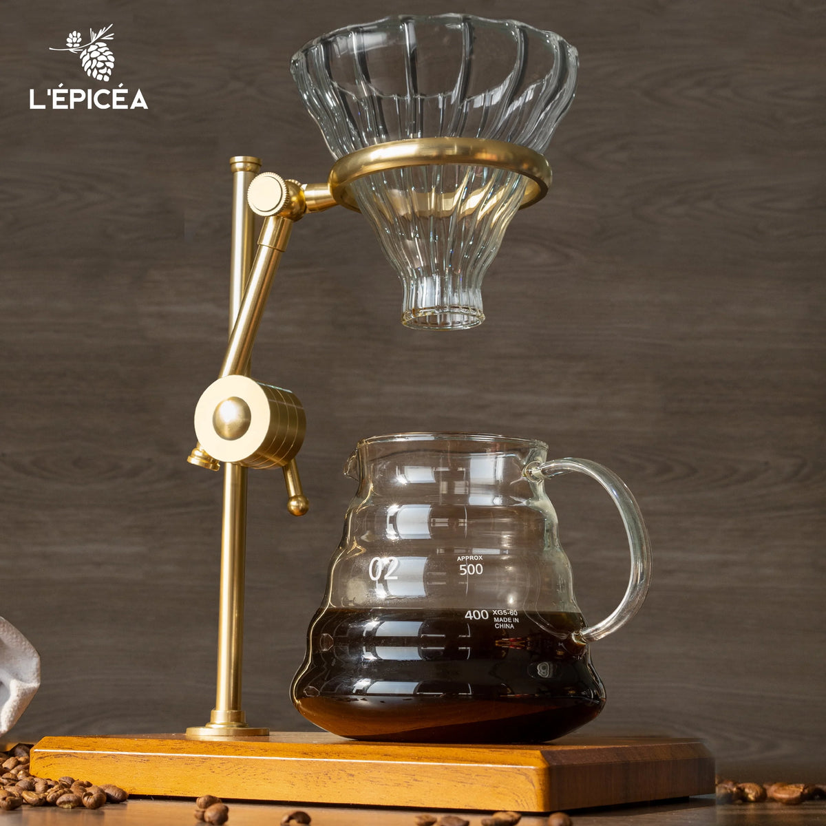 Pour over Coffee Maker Set Stainless Steel Glass Coffee Dripper F96779