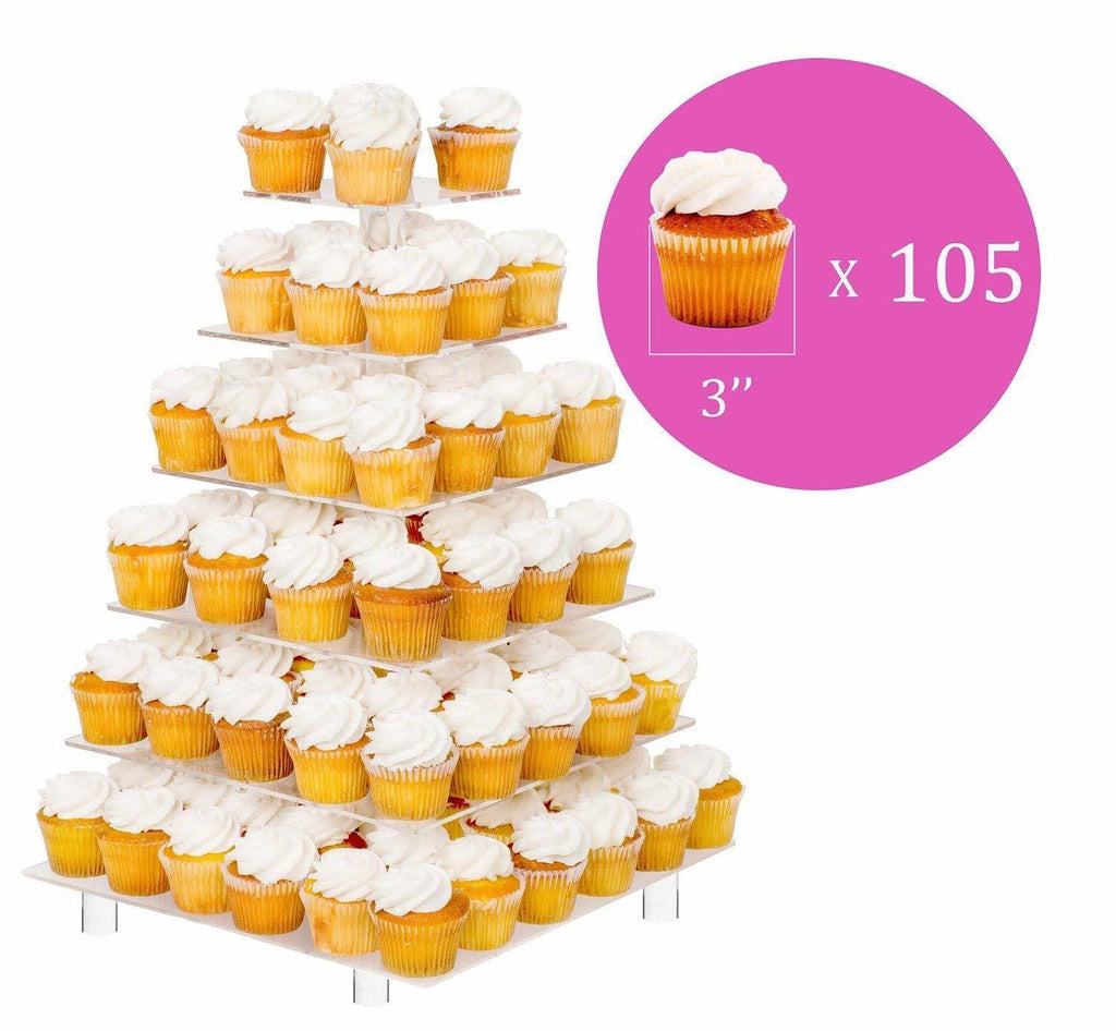 Large 6 Tier Square Cupcake Stand W67375