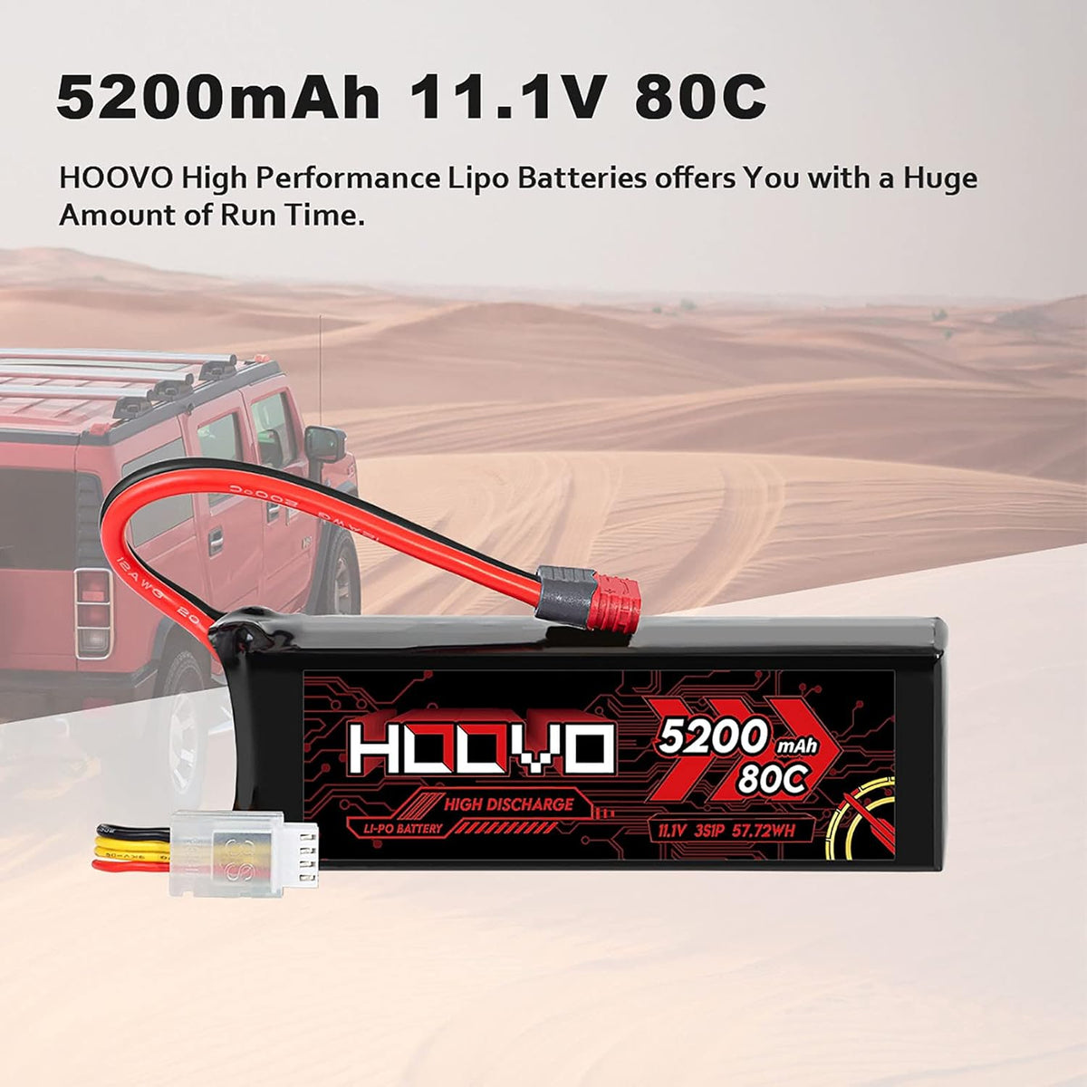 3S 11.1V 80C 5200mAh LiPo Battery with Deans T Plug 2 Packs E1799