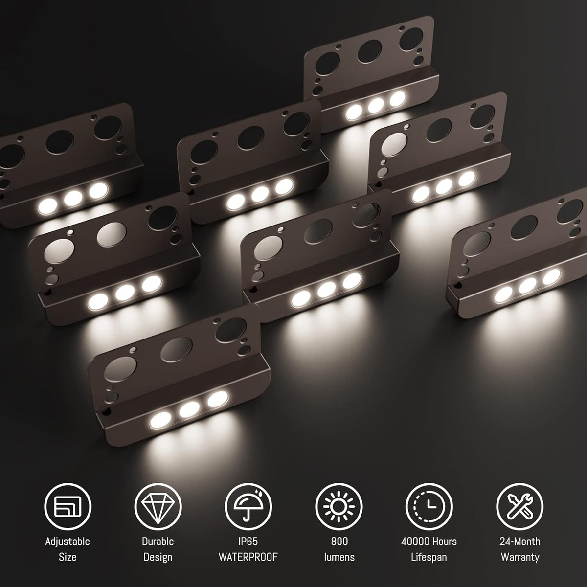 4-Pack 7-Inch LED Retaining Wall Lights O265634