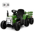 12V Kids Ride On Tractor with Trailer Dark Black A2213