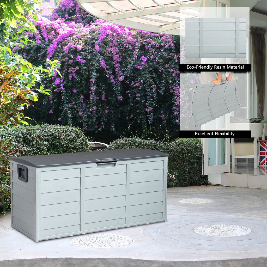 Black 75gal Outdoor Plastic Storage Deck Box T239