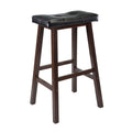 Antique Walnut Black Cushion Saddle Stool H68779