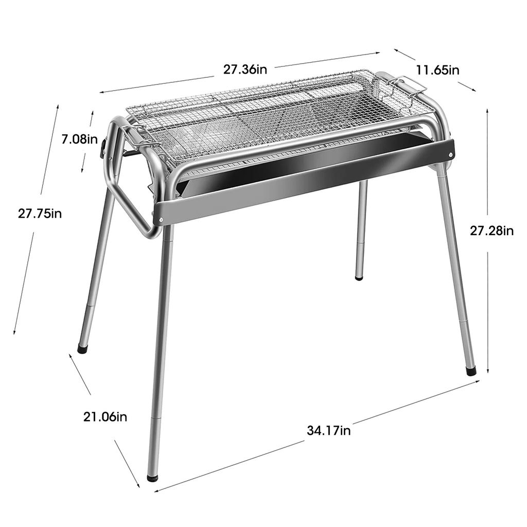 Foldable Stainless Steel Charcoal Grill P202060