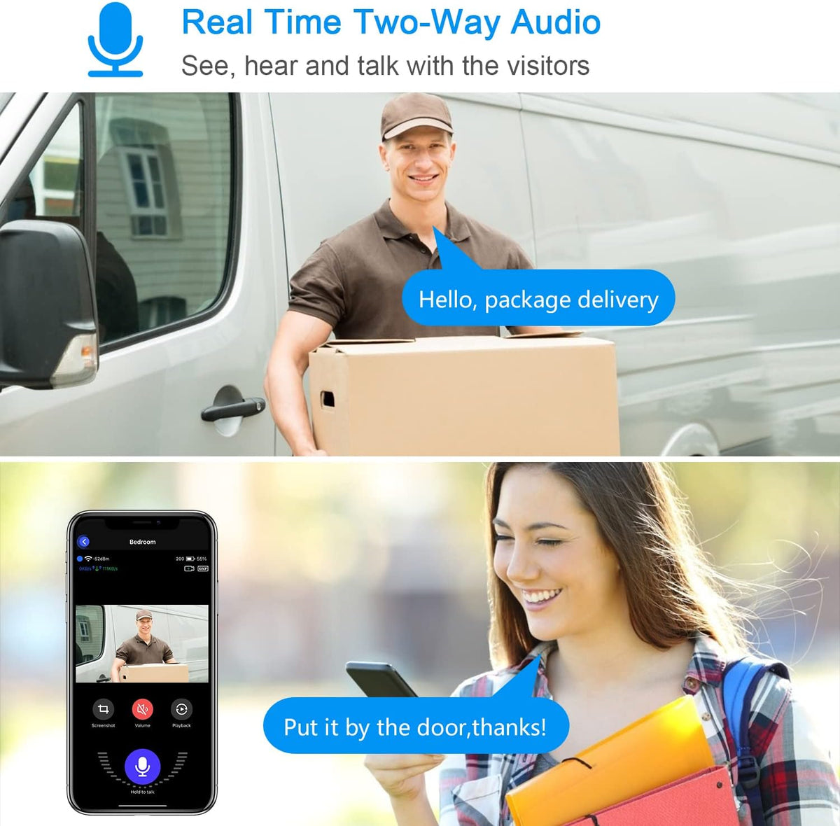 Wireless Video Doorbell Camera 1080P WiFi with Chime G1236