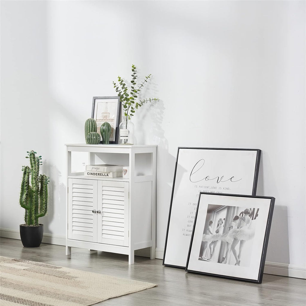White Storage Cabinet with Two Doors Y9602