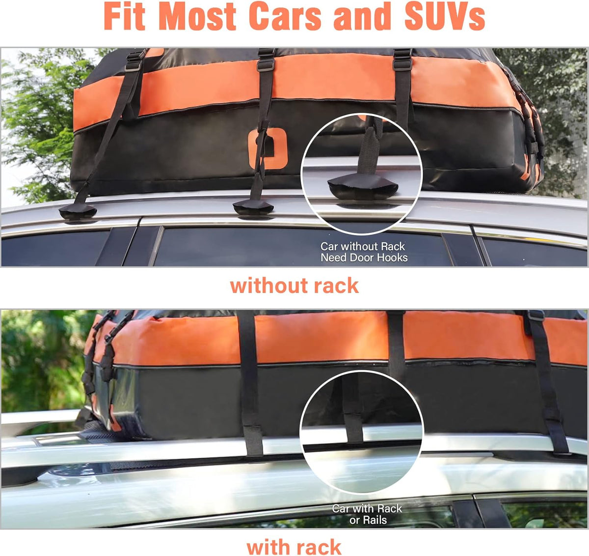 15 Cubic Feet Waterproof Rooftop Cargo Carrier Bag Y81589
