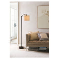 Black Downbridge Floor Lamp with Tan Drum Shade A36924