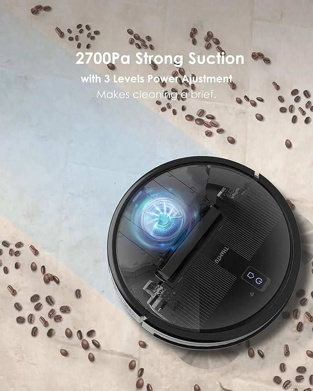 Black Robot Vacuum Cleaner 2700Pa Q53234