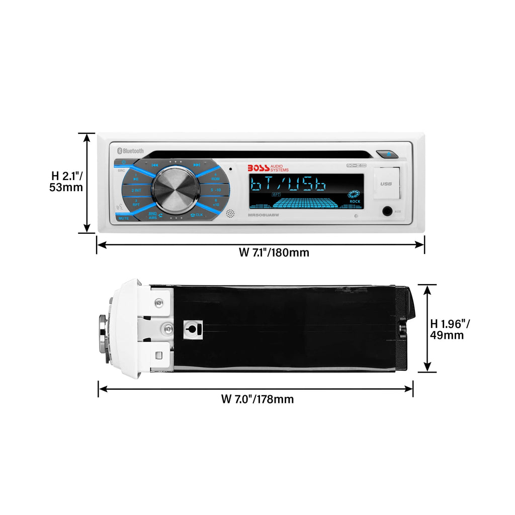 Marine Receiver, Bluetooth, CD, USB, AM/FM, Aux-in Q479