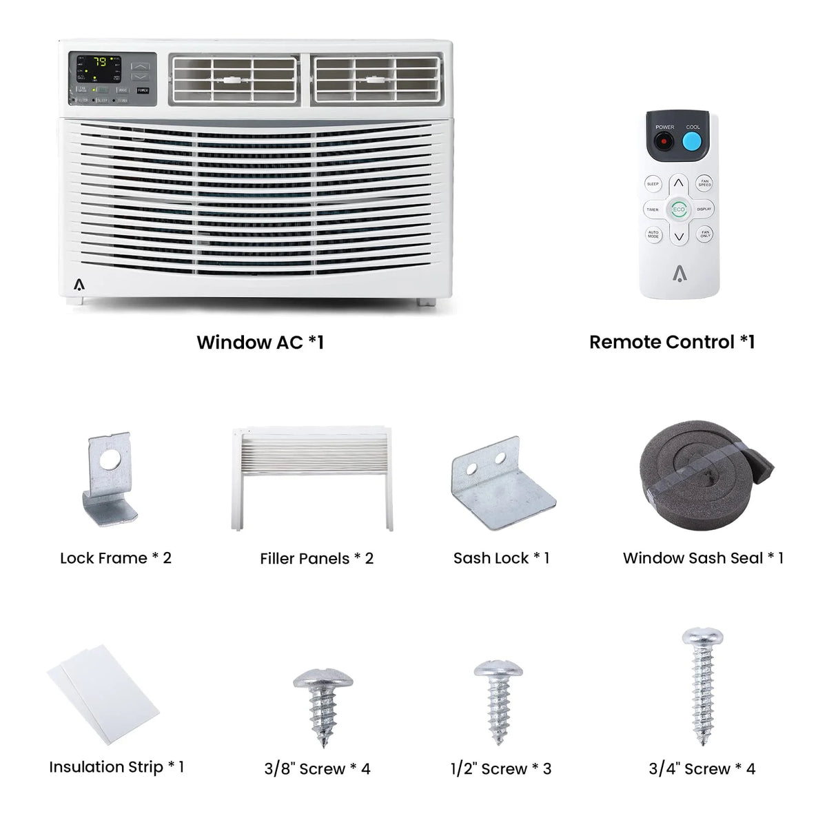 8,000 BTU Smart Window Air Conditioner White Q182924
