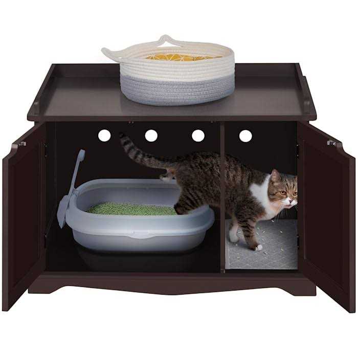 Espresso Cat Litter Box H95357