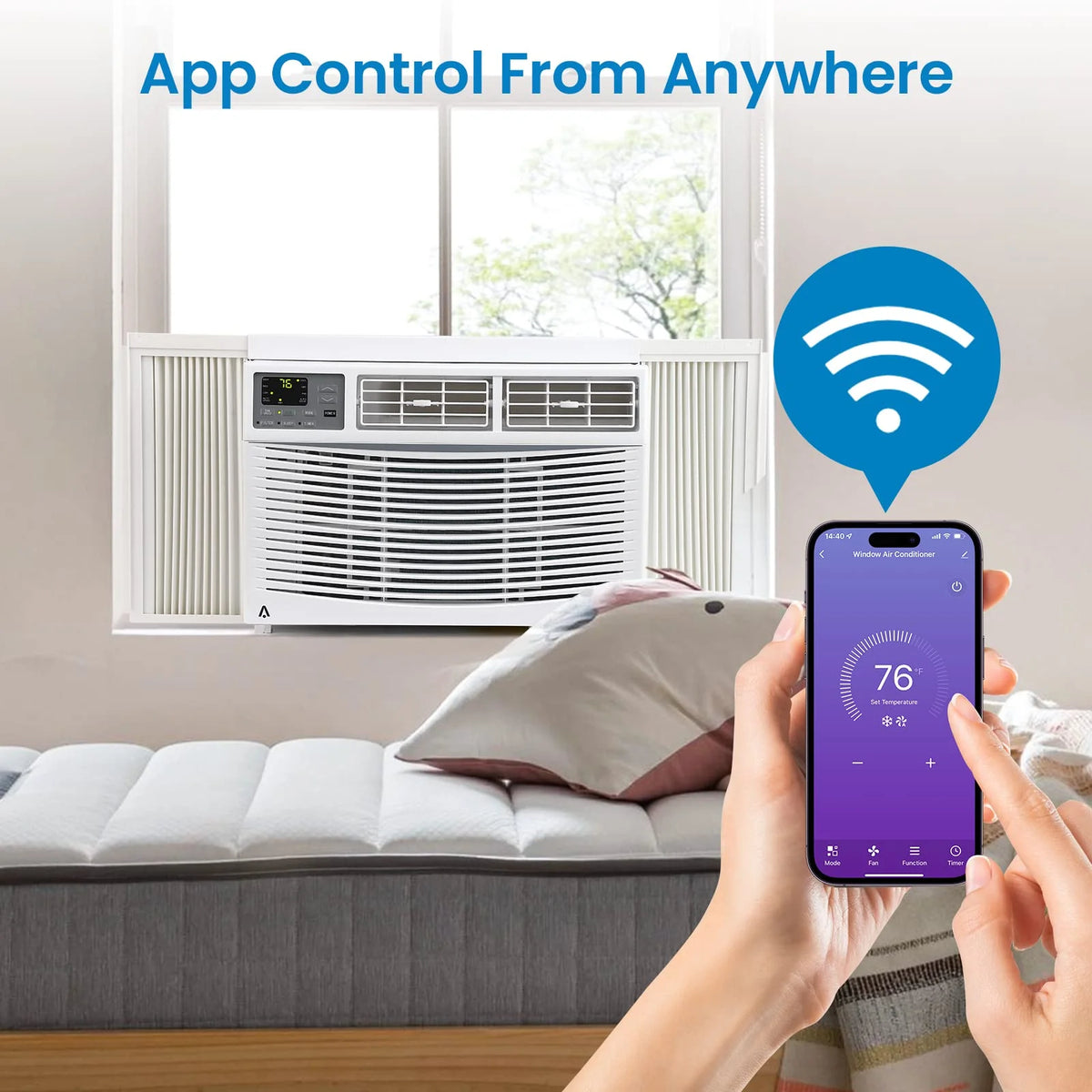 8,000 BTU Smart Window Air Conditioner White Q182924
