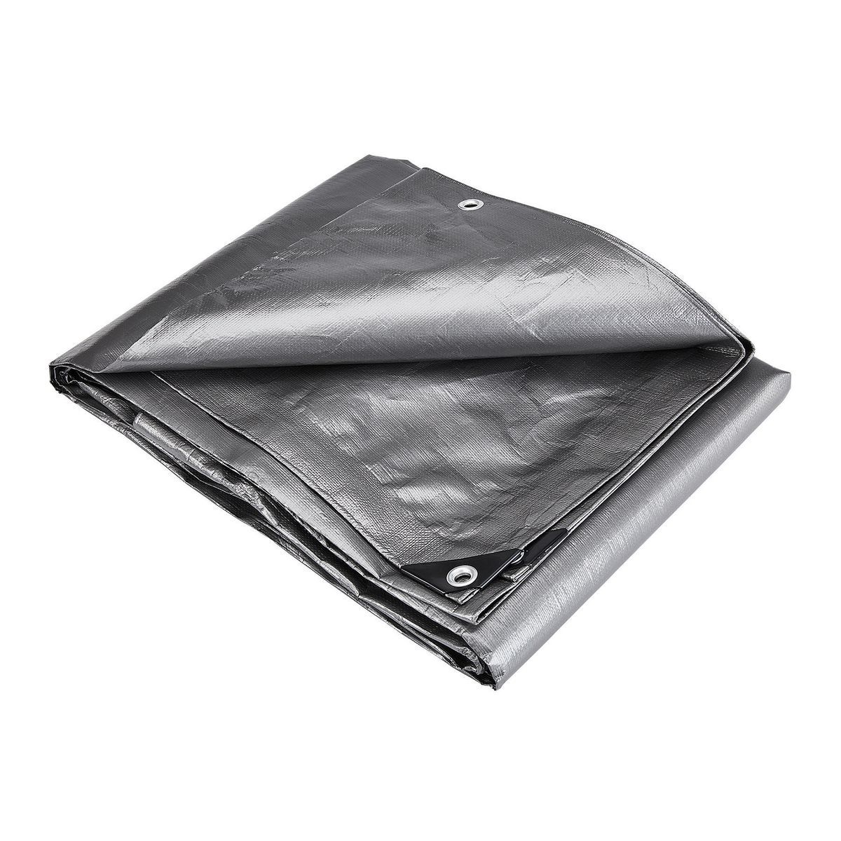 8 ft. x 10 ft. Silver and Black Weather-Resistant Tarp O519889