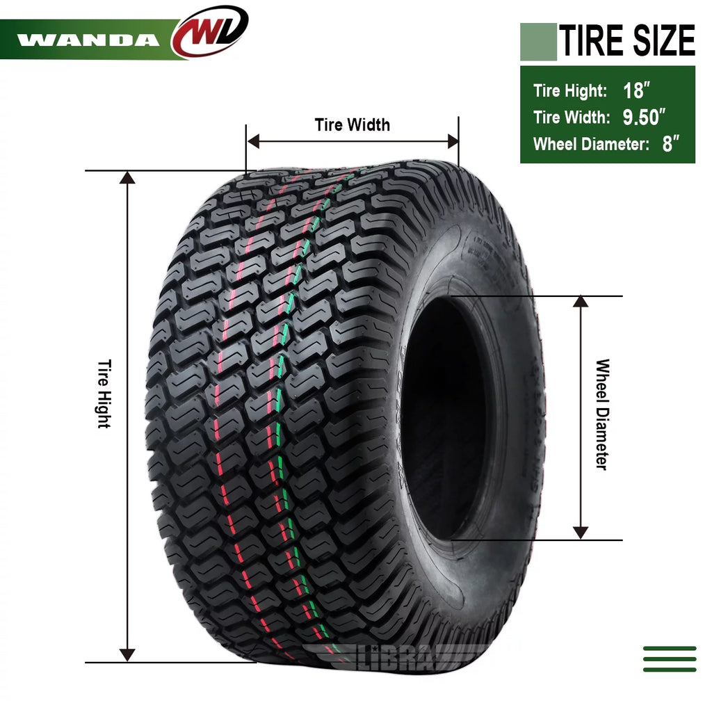 2 New 18x9.50-8 Turf Tires W616
