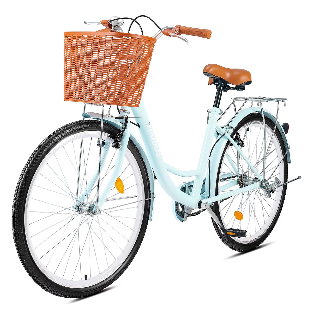 26 Inch Cruiser Bicycle with Basket Rack C186808