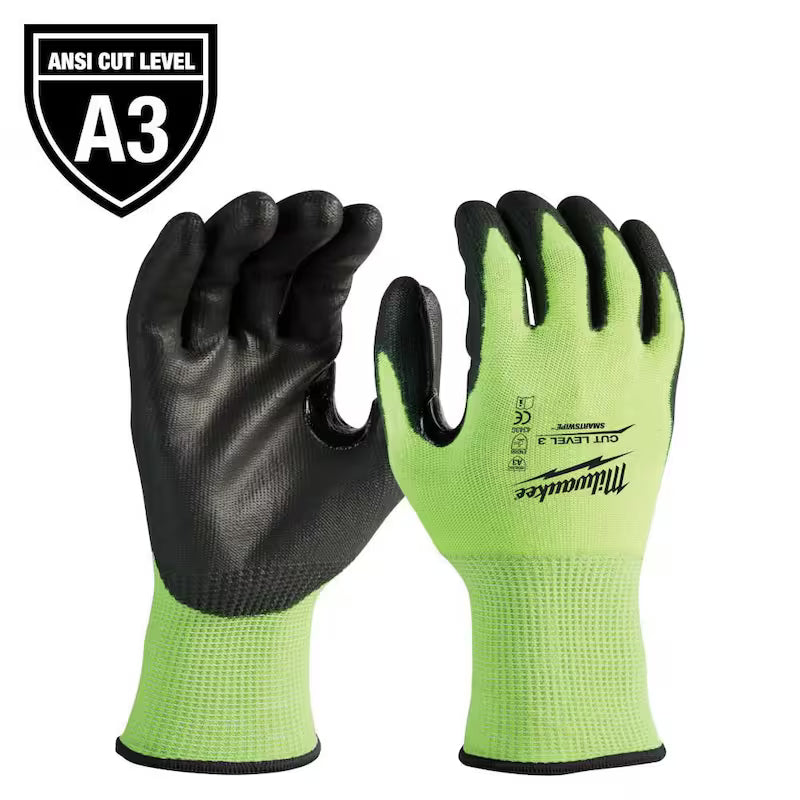X-Large Level 3 Cut Resistant Polyurethane Dipped Work Gloves R9269