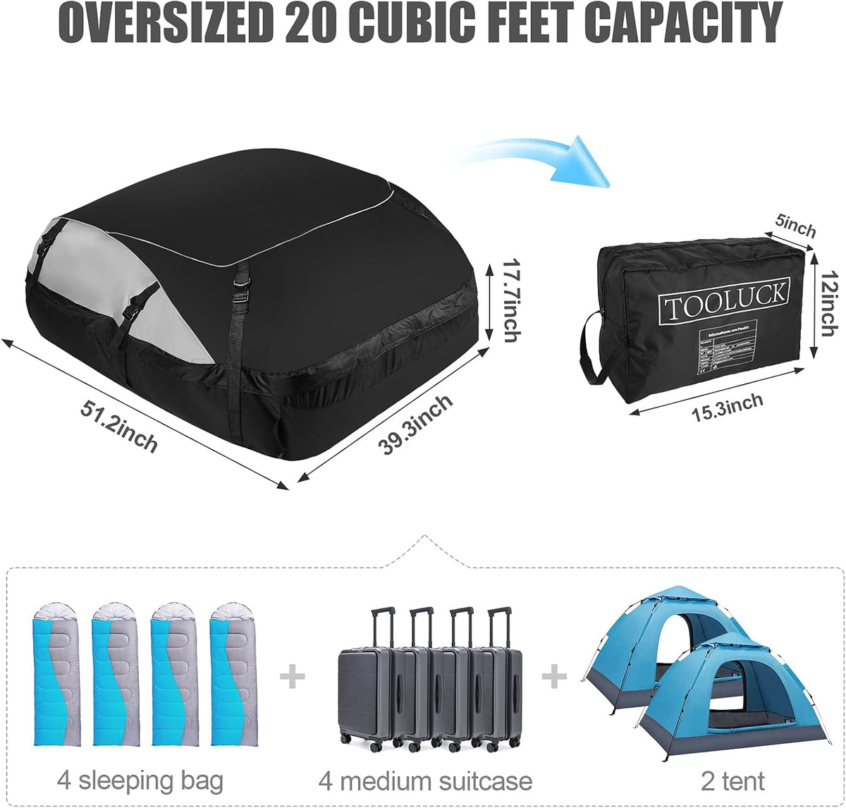 20 Cubic Waterproof Rooftop Cargo Carrier with Straps G97976