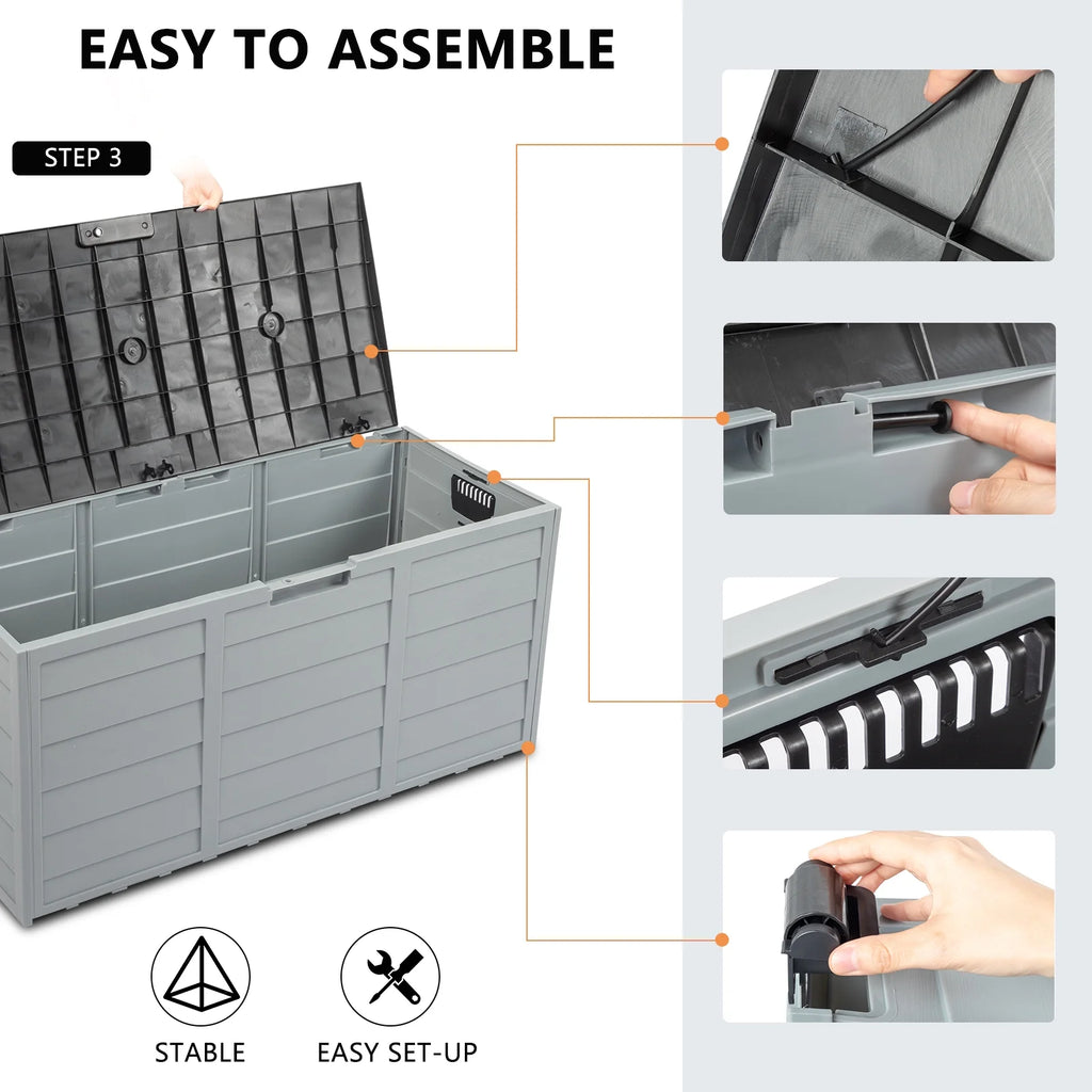 Black 75gal Outdoor Plastic Storage Deck Box T239