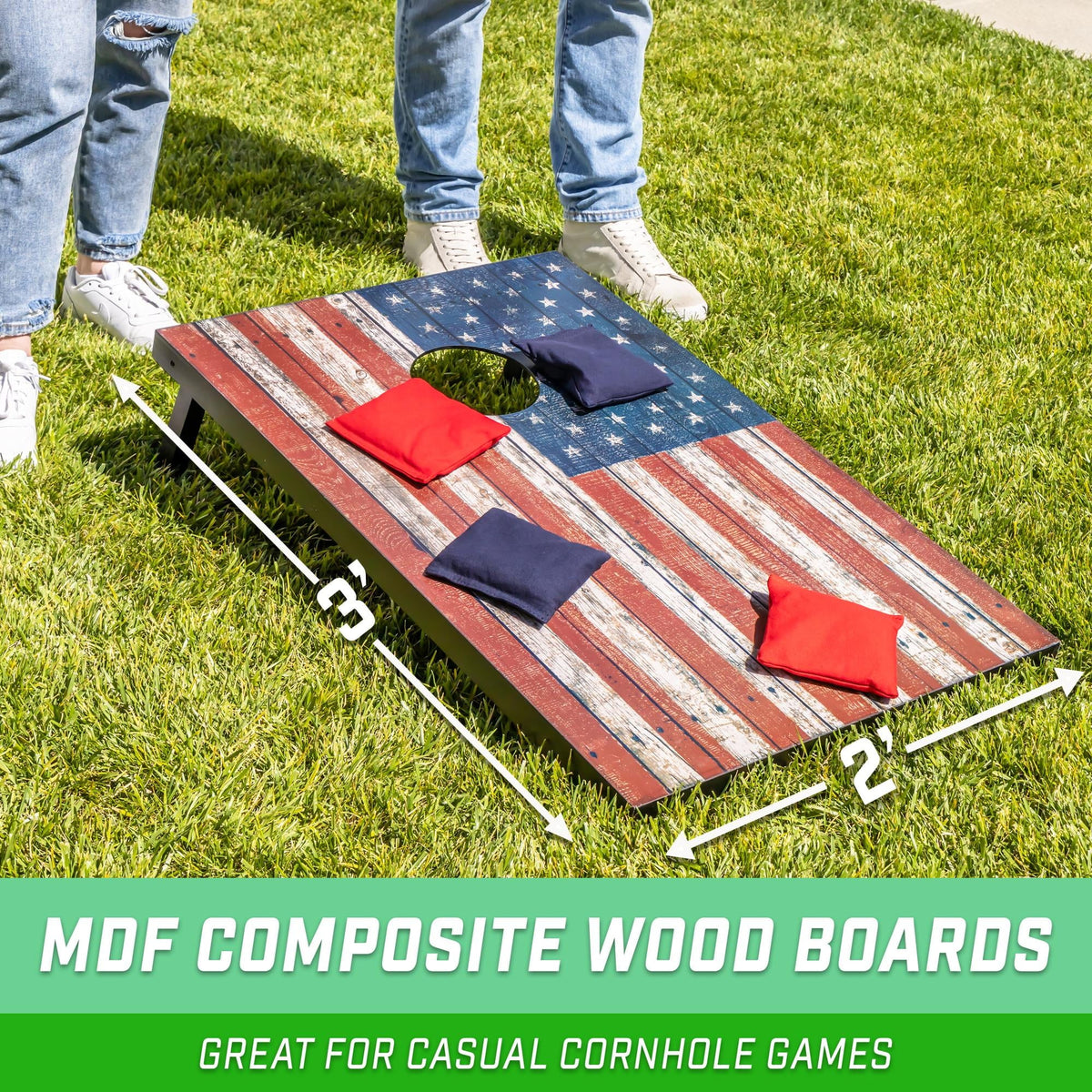 American Flag Cornhole Set with 8 Bean Bags T89188