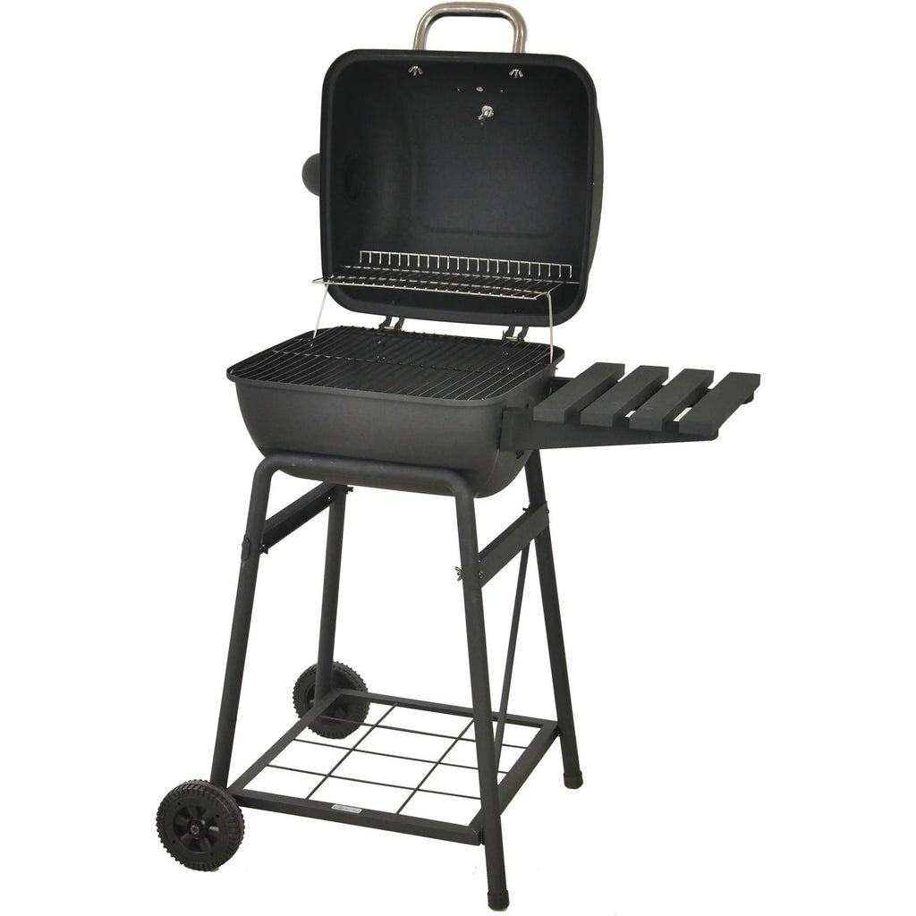Steel Mini Barrel Charcoal Grill with Side Shelf, Black C655327