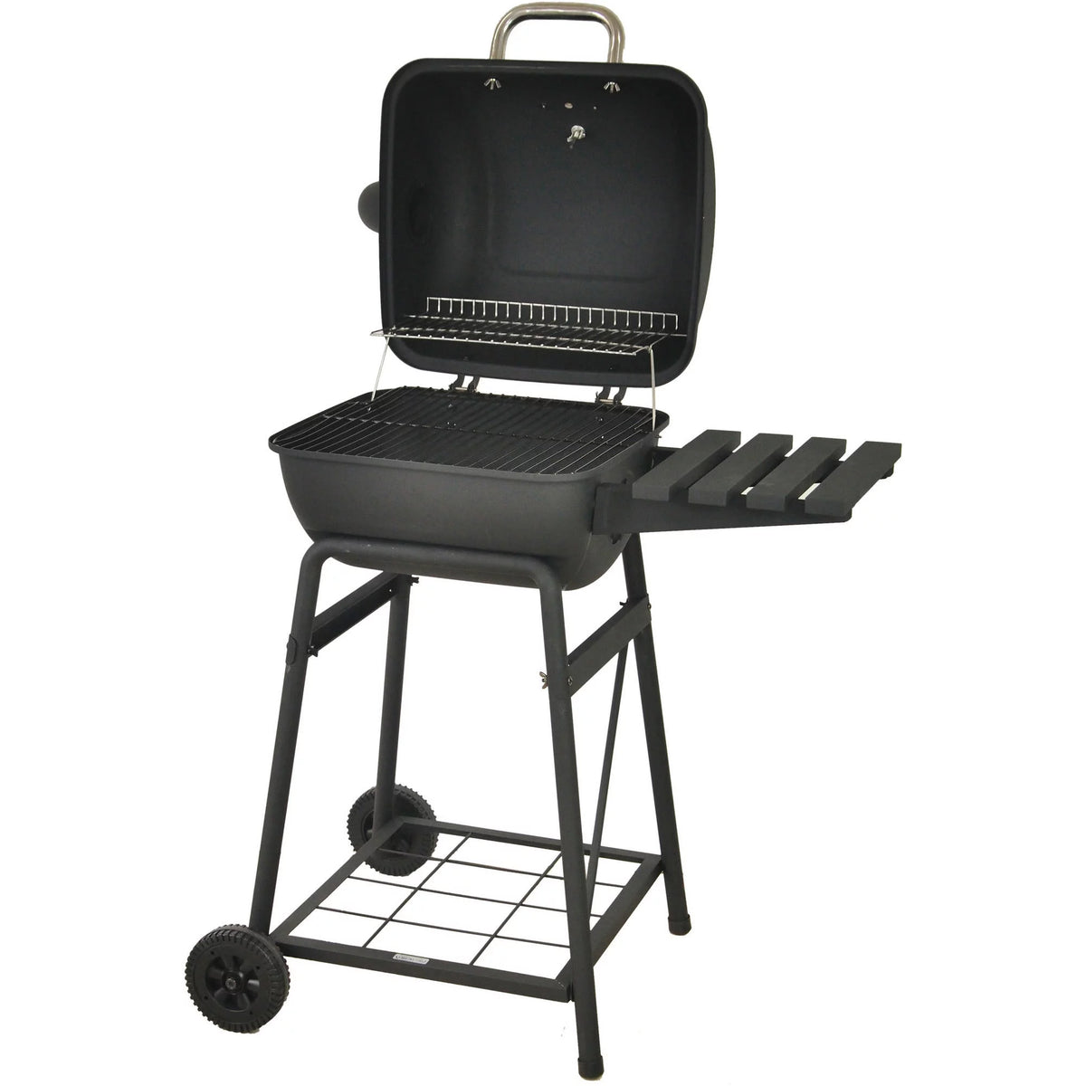 Steel Mini Barrel Charcoal Grill with Side Shelf, Black C655327