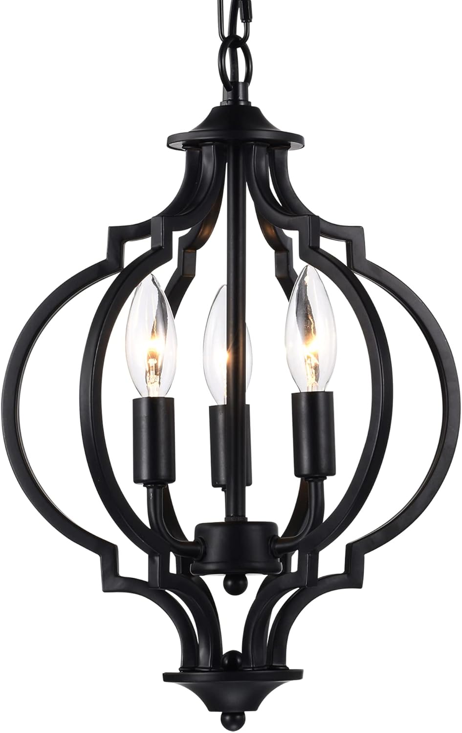Black 3 Light Metal Chandelier O520048