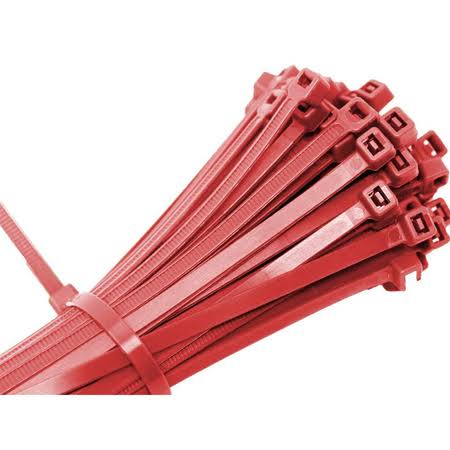 8-Inch Standard Duty Cable Ties, Red, 100-Pack Q11418