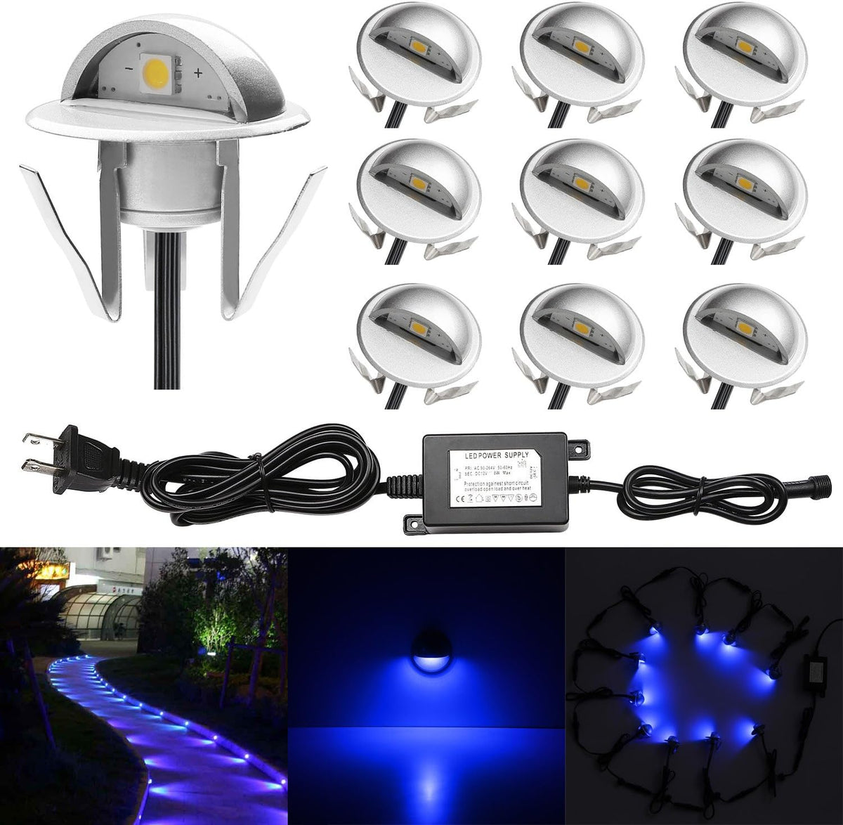 LED Step Lights IP65 Waterproof 10pcs Warm White B4842