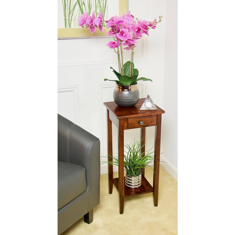 Solid Acacia Plant Stand with Drawer D71945