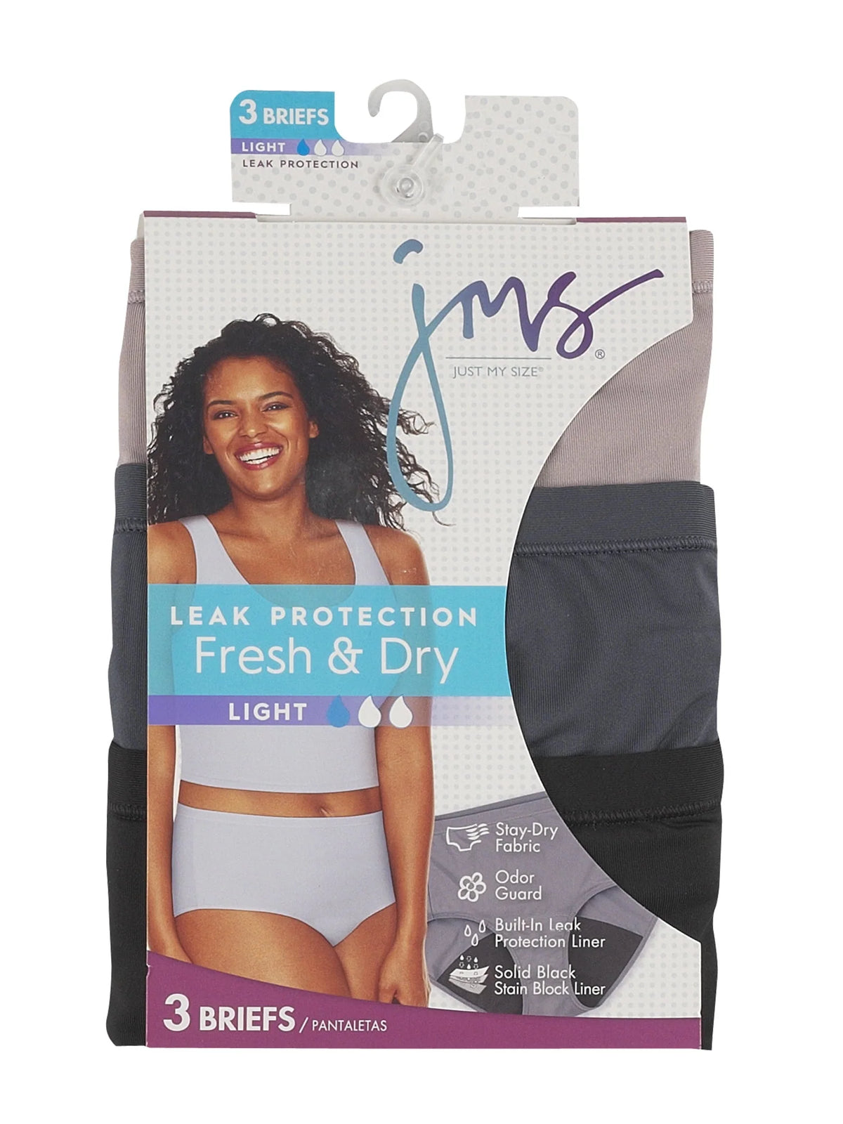 Plus Size Light Period Underwear 3-Pack Brief Y319