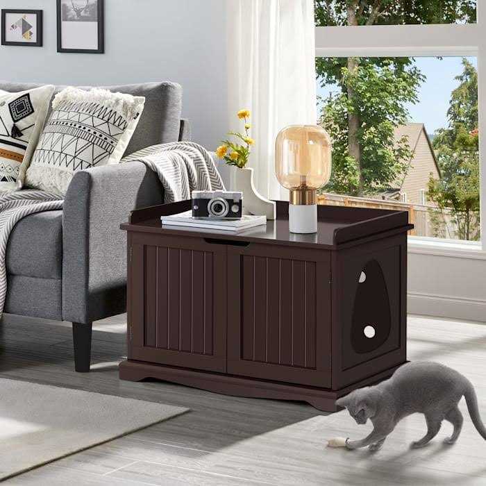 Espresso Cat Litter Box H95357
