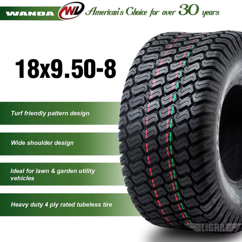 2 New 18x9.50-8 Turf Tires W616