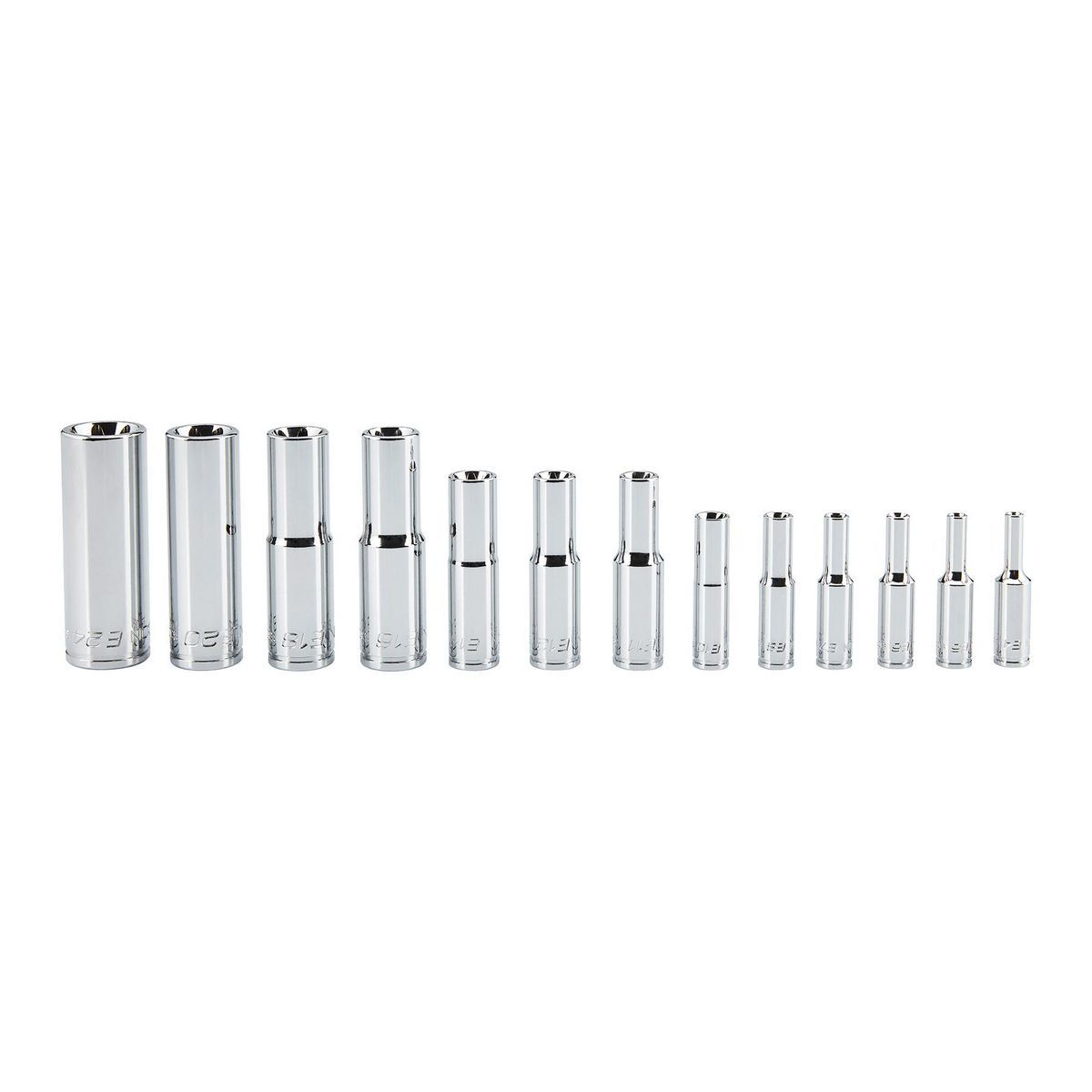 1/4 in., 3/8 in., 1/2 in. Drive Deep E-TORX Socket Set, 13-Piece A416664