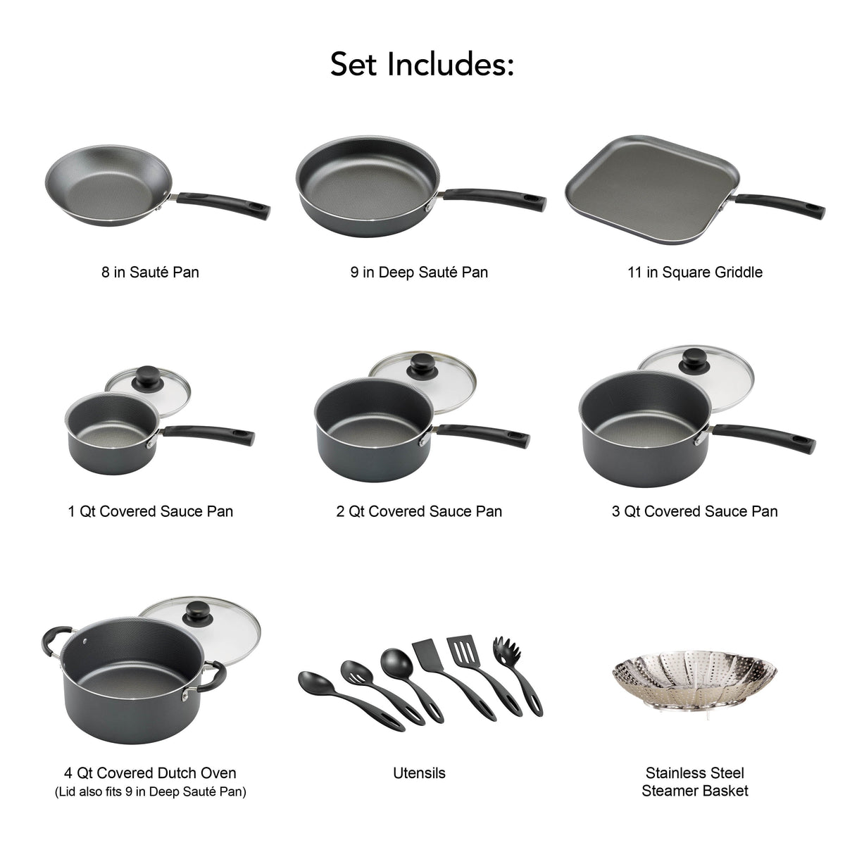 18 Piece Non-stick Cookware Set S291