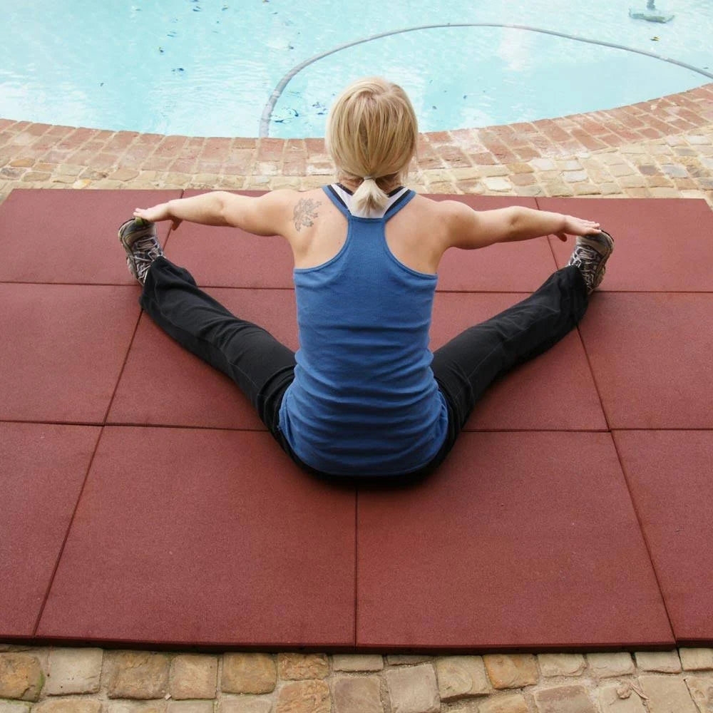 Interlocking Rubber Flooring Tiles, 3 Pack, 20 x 20 x 1 in P4934
