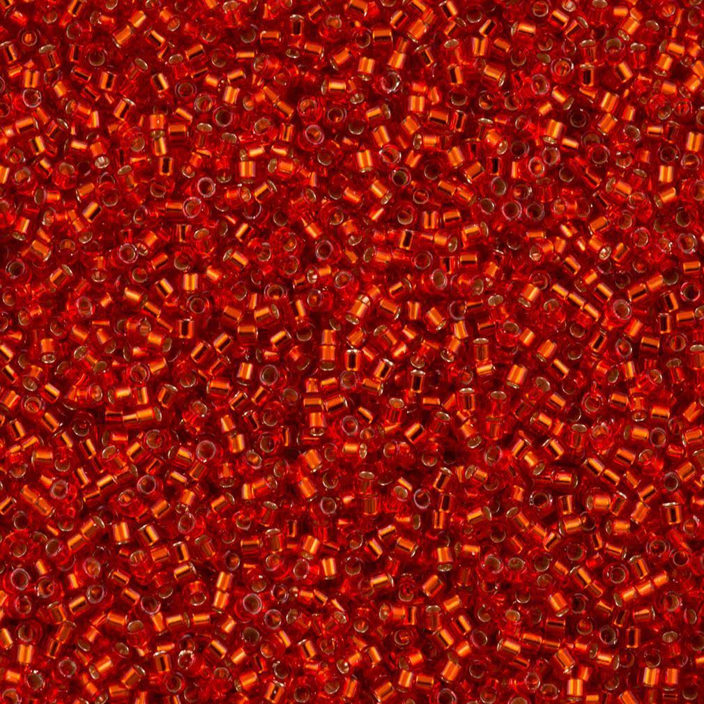 11/0 Silver Lined Red Orange Seed Beads O5935