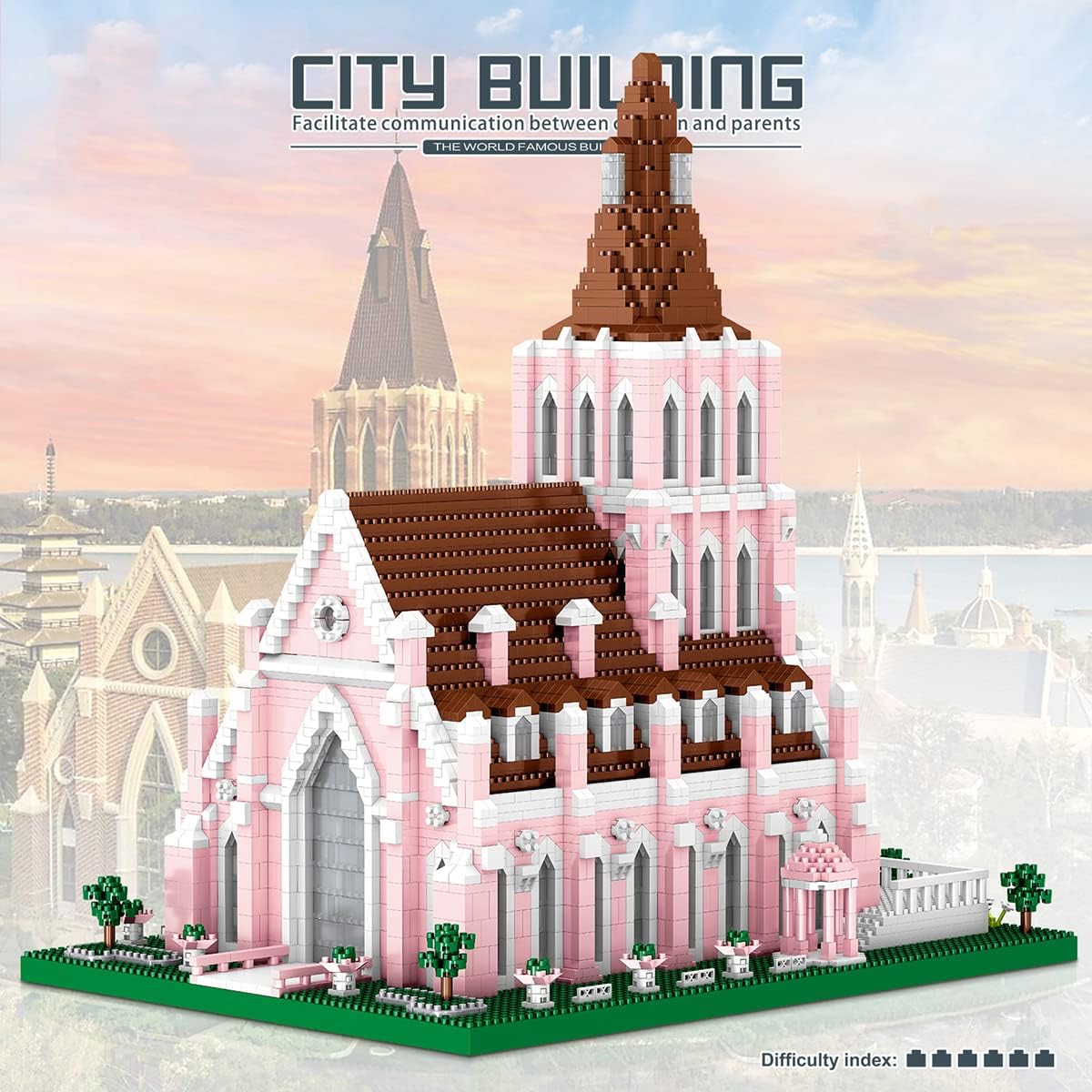 Pink Micro Mini Building Blocks 5,153 pcs 3D Puzzle Z7686