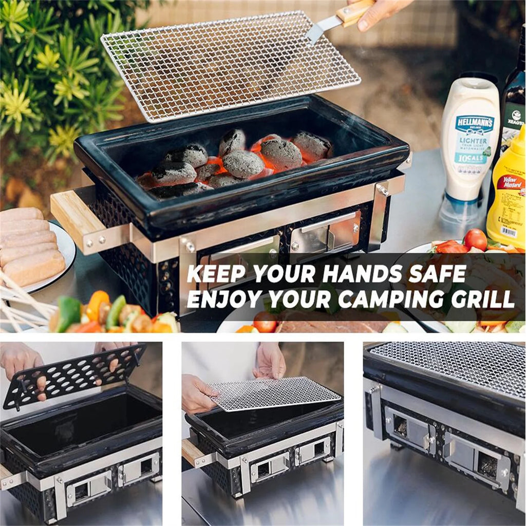 Tabletop Charcoal Grill with Wood Handle Z645857