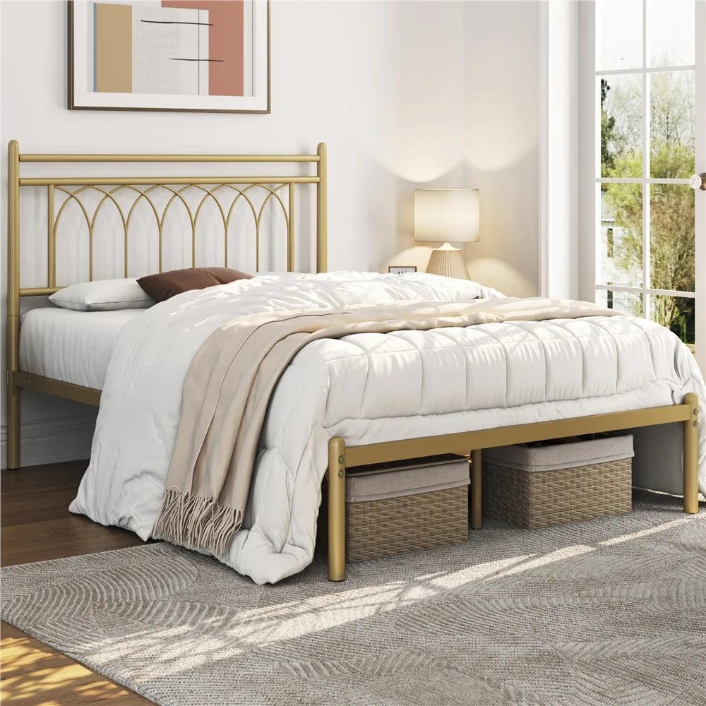 Metal Platform Bed with Headboard G6941