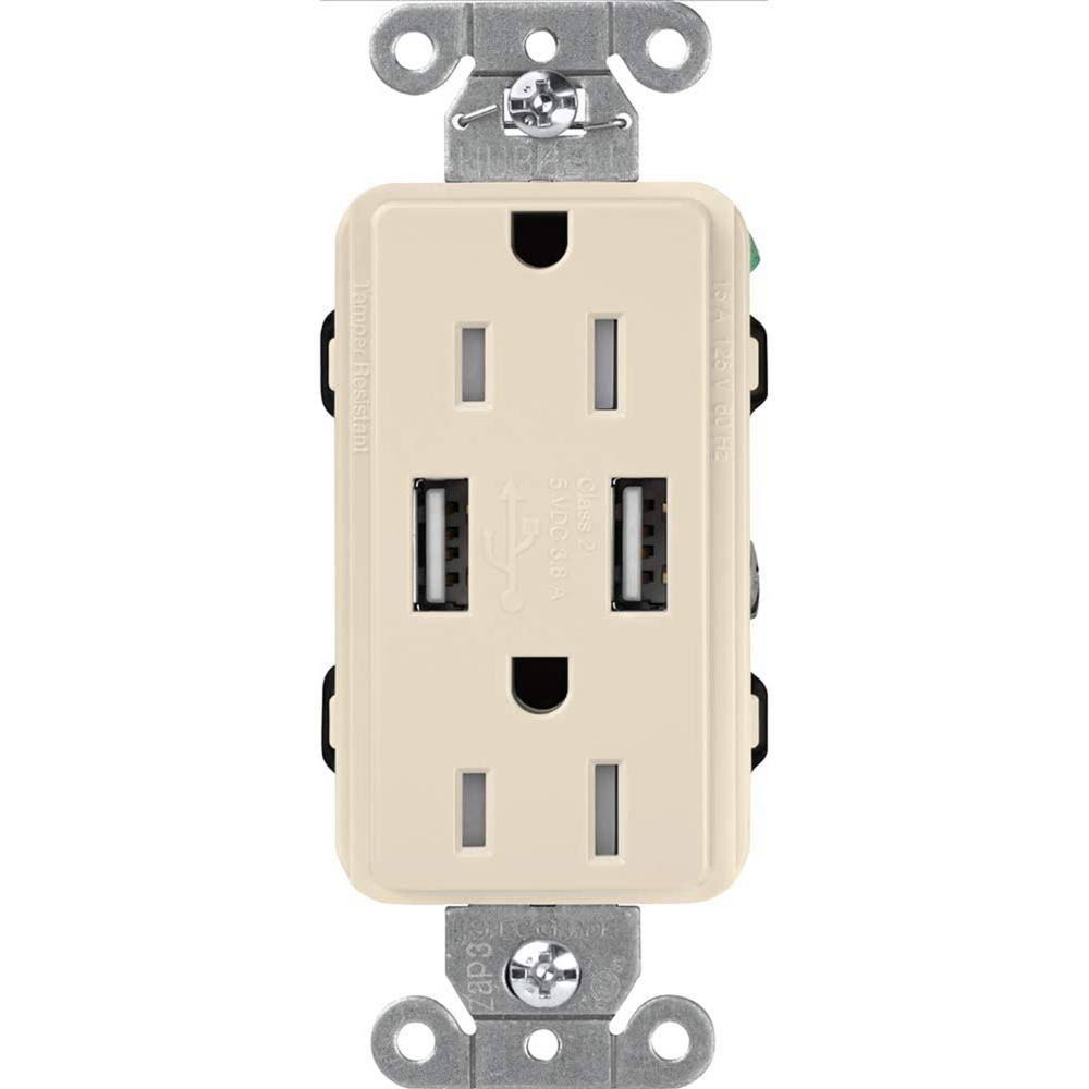 Light Almond USB Receptacle Q631