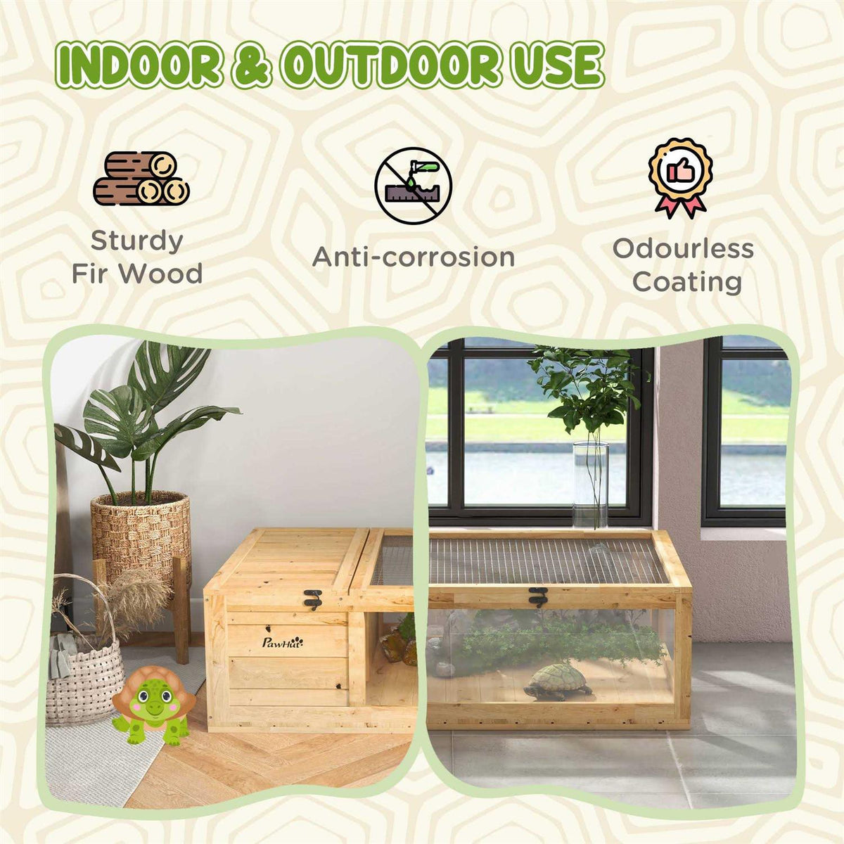 Wooden Tortoise House Turtle Habitat Enclosure V8246