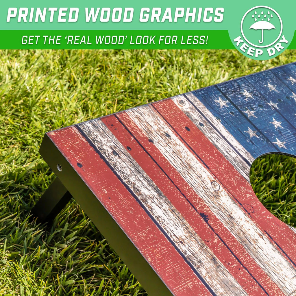 American Flag Cornhole Set with 8 Bean Bags T89188