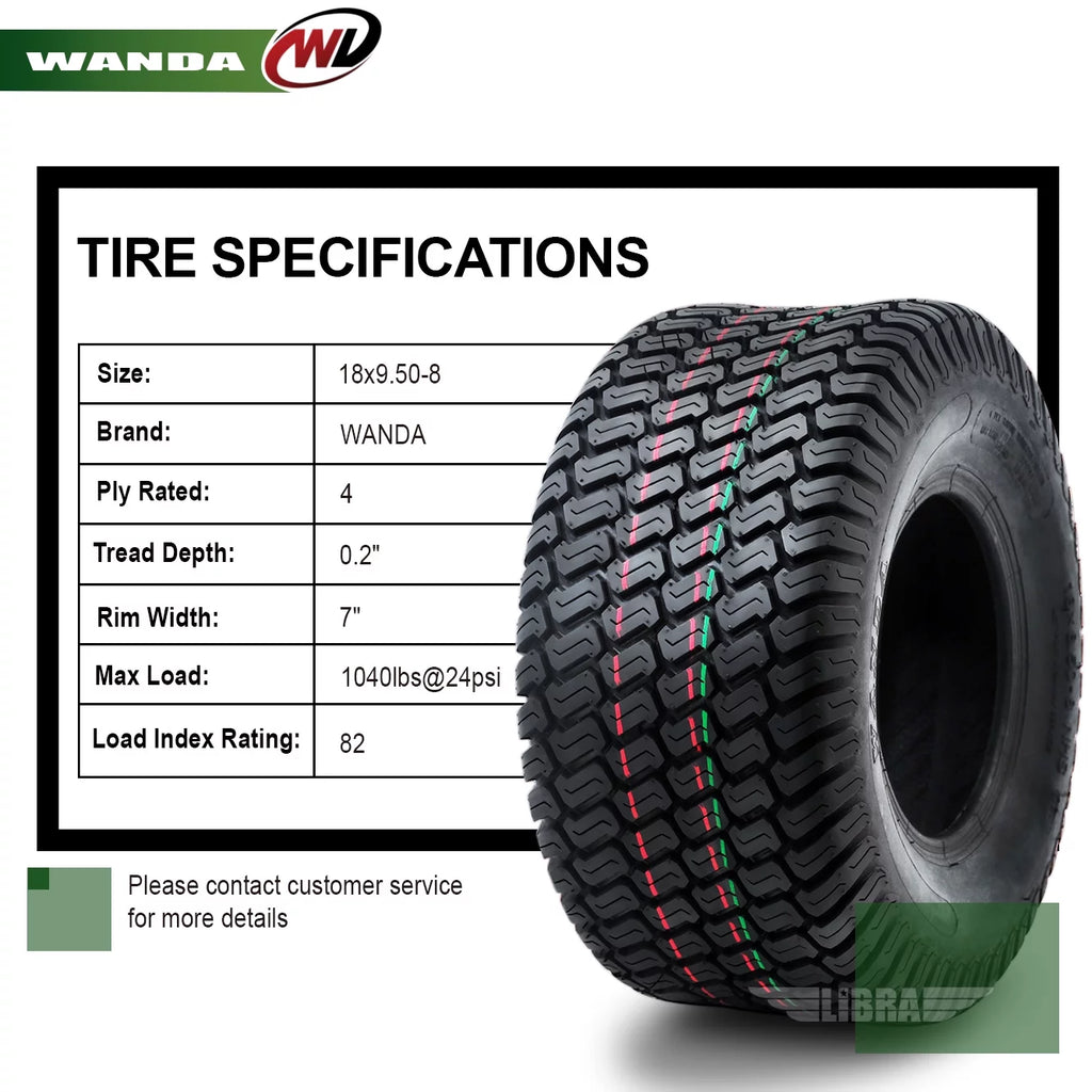 2 New 18x9.50-8 Turf Tires W616