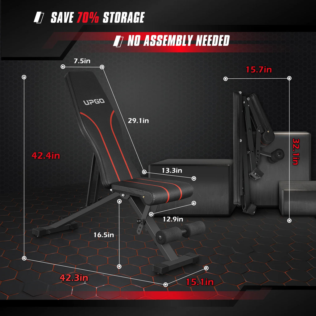 Adjustable Weight Bench 660lbs Capacity Foldable I920