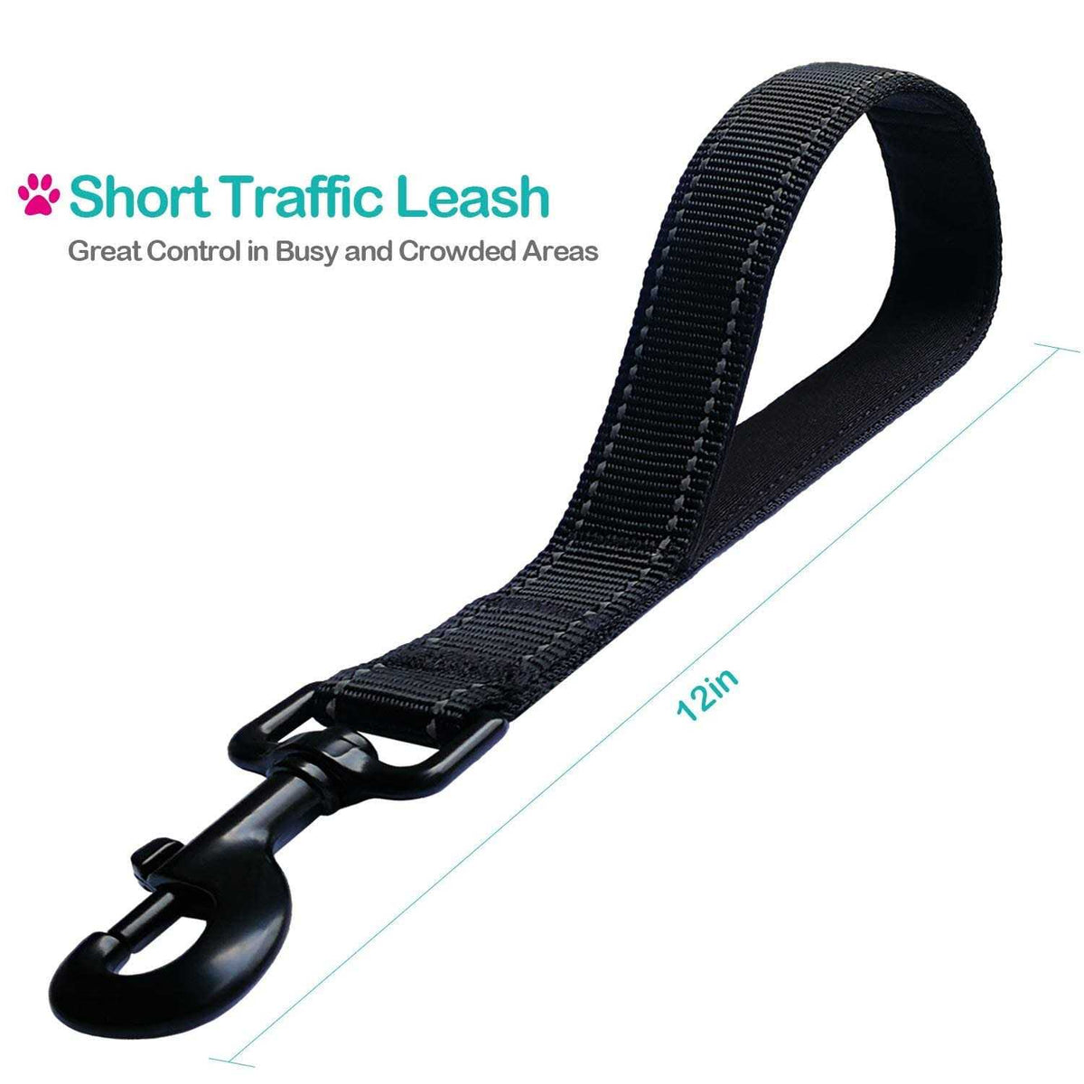 Short Padded Handle Heavy Duty Nylon Dog Leash N72119